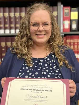 Continuing Education Award winner Krystal Smith