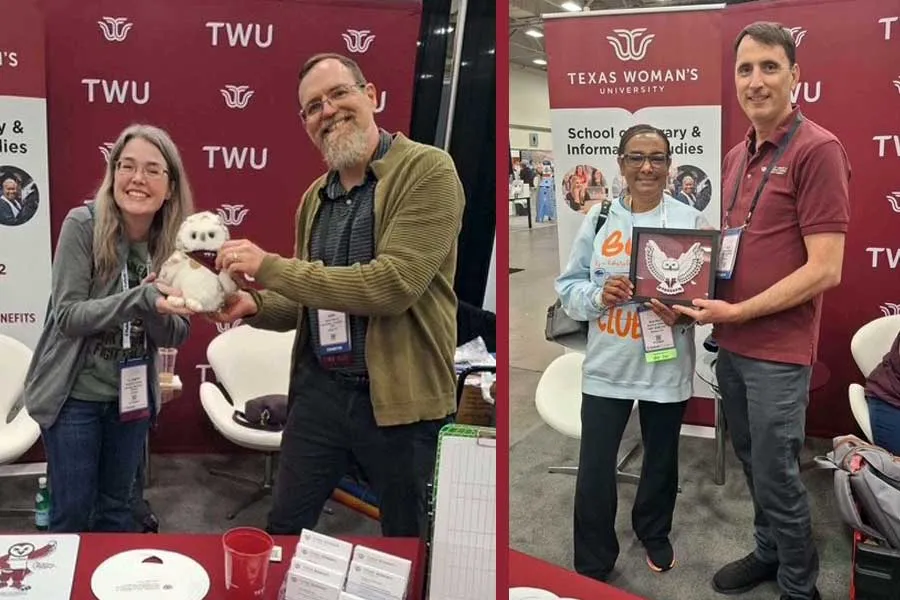 SLIS faculty at TLA 2025 booth