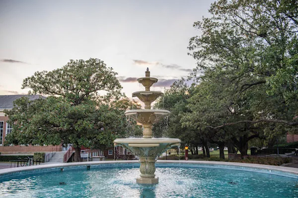 TWU main fountain representing the excellence award.