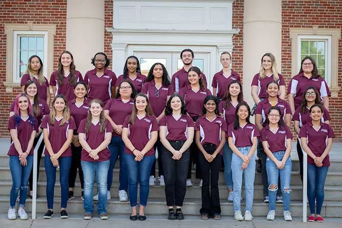 TWU Legacy Leader group picture on steps of Old Main