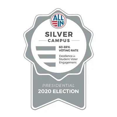 All In Silver Seal for Excellence in Student Voter Engagement