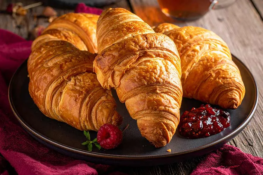 Croissants on a plate