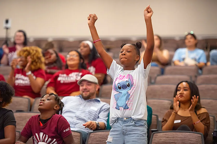 TWU student's sibling enjoying being on the TWU campus