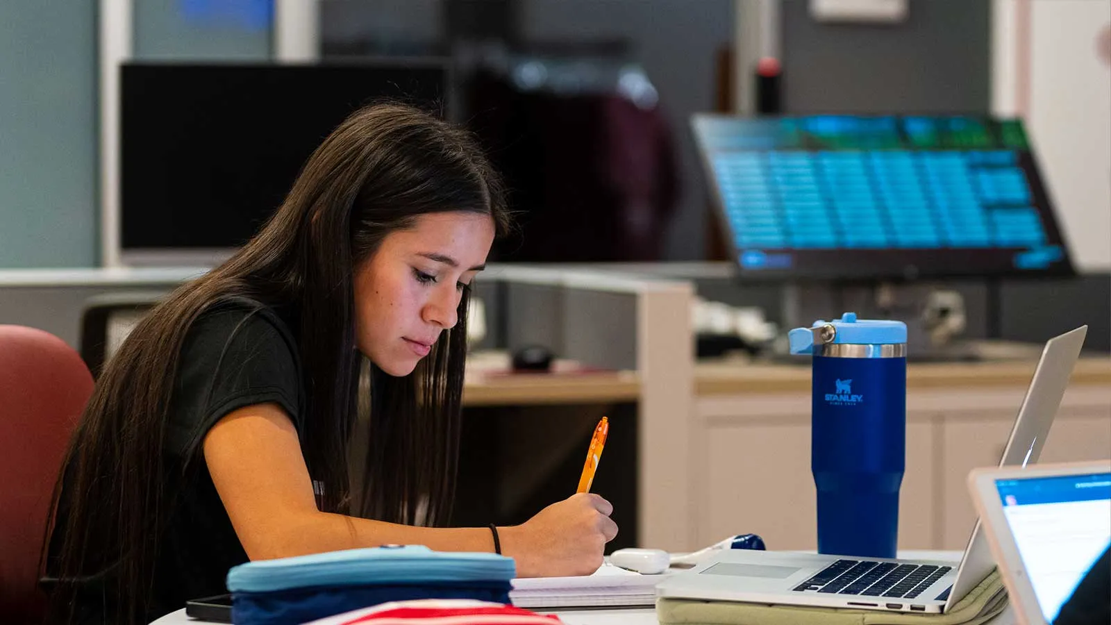 A TWU Student Studying