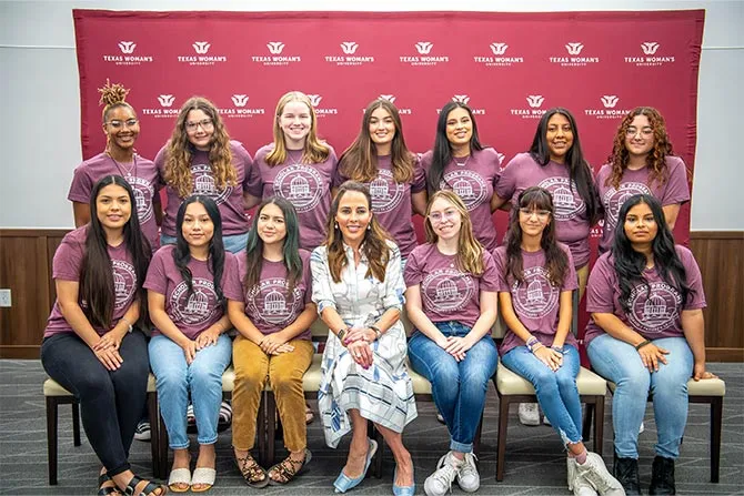Scholarship students with donor