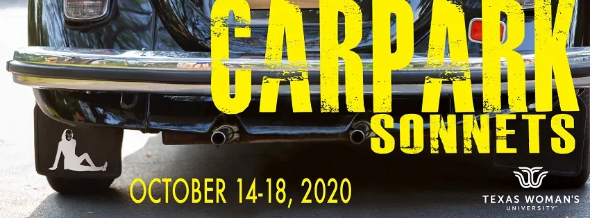 Banner for the TWU Theatre production of 'CarPark Sonnets' Oct. 14-18. 