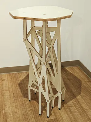 Disordered matrix #83 (table), 2023, plywood, enamel paint, hardware