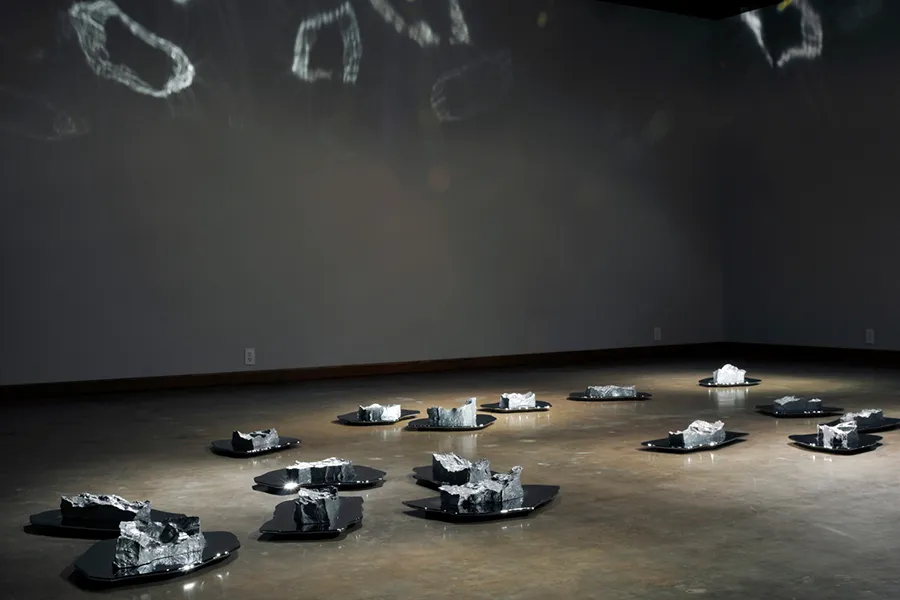 Dim variable, approximately 15’ x 25’, cast iron, automotive paint, chrome-plated steel