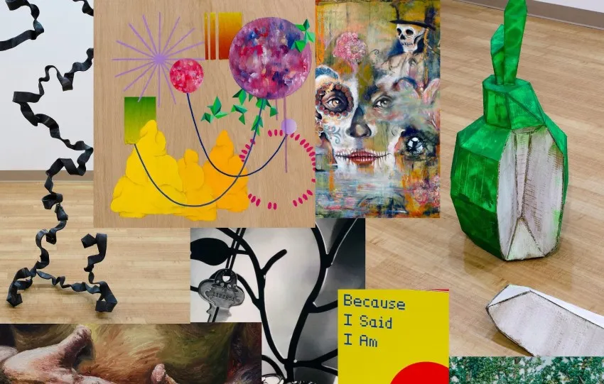 Collage of student artwork featured in the 2018 John Weinkein Exhibition 