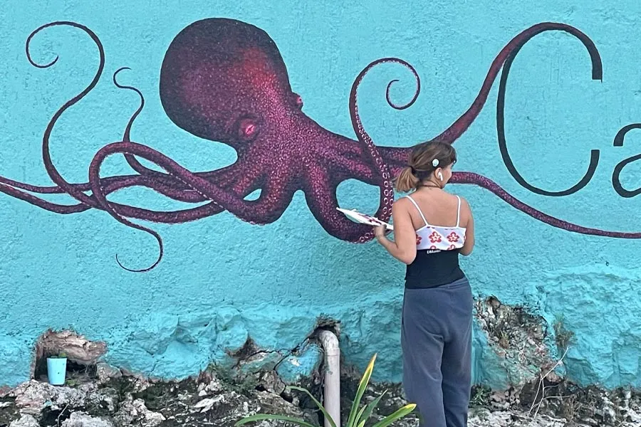 Hannah with octopus