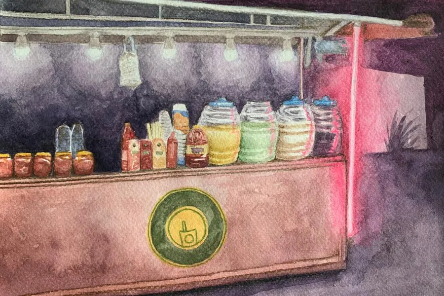Hannah's painting of drink stand