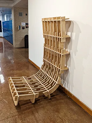 Slump, 2022, plywood, hardware