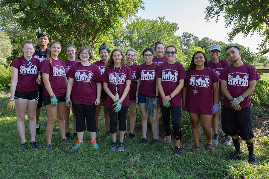 Students after complete a gardening service project during Pioneer Camp Day of Service 2018